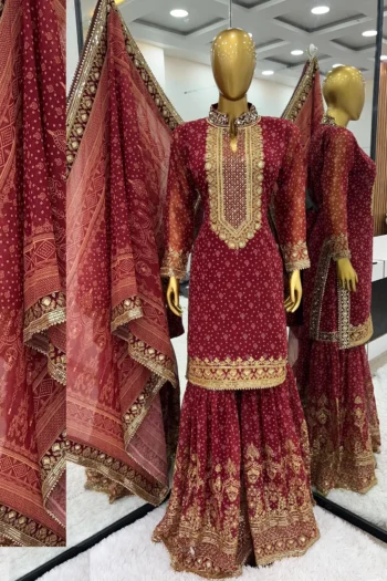 Elegant Georgette Party Wear Top-Plazzo Set with Dupatta
