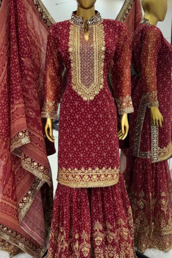 Elegant Georgette Party Wear Top-Plazzo Set with Dupatta