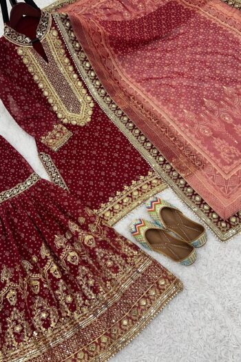 Elegant Georgette Party Wear Top-Plazzo Set with Dupatta