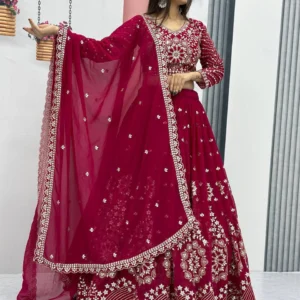 Heavy Embroidered Georgette Lehenga Choli with Sequins Work