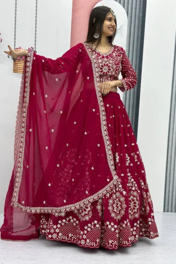 Heavy Embroidered Georgette Lehenga Choli with Sequins Work