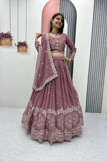 Heavy Embroidered Georgette Lehenga Choli with Sequins Work