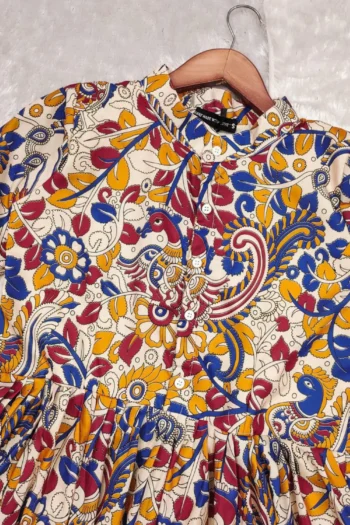 Mughal Kalamkari Maxi Dress: Soft Cotton, Feeding-Friendly