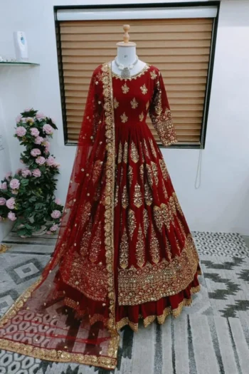 Glamorous Glow: Sequin Embroidery Lehenga with Net Dupatta