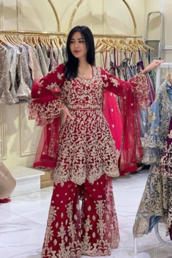 Majestic Glam: Heavy Embroidered Butterfly Net Lehenga Set