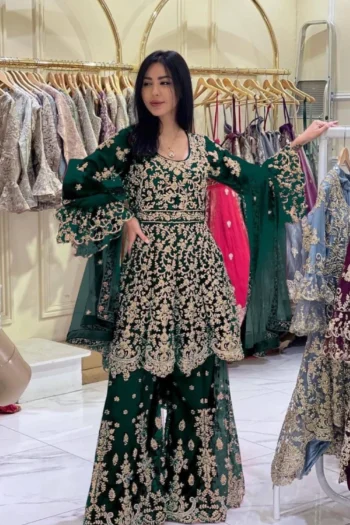 Majestic Glam: Heavy Embroidered Butterfly Net Lehenga Set