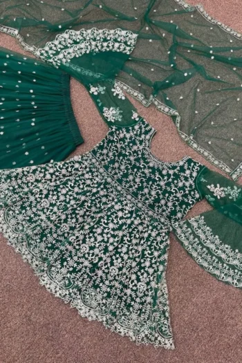 Majestic Glam: Heavy Embroidered Butterfly Net Lehenga Set