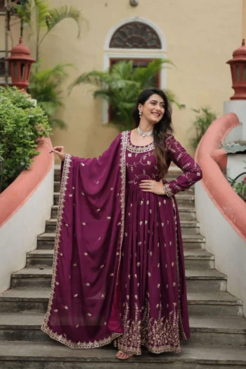 Elite Glow: Designer Sharara Suit with Chinon Dupatta