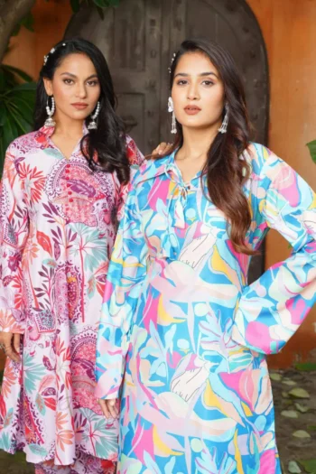 Gufrina Women’s Floral Cotton Kurta Pant Set