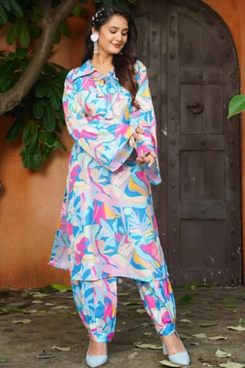 Gufrina Women’s Floral Cotton Kurta Pant Set