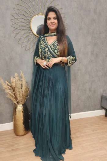 Georgette Anarkali Gown with Zari Embroidery – Ideal for Events