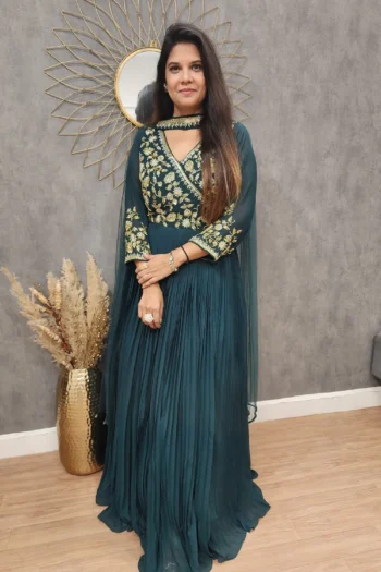 Georgette Anarkali Gown with Zari Embroidery – Ideal for Events