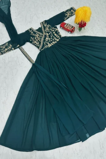 Georgette Anarkali Gown with Zari Embroidery – Ideal for Events