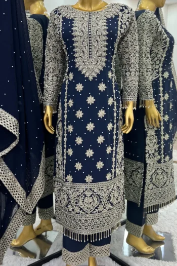 Luxury Faux Georgette Embroidered Sequin Work Suit