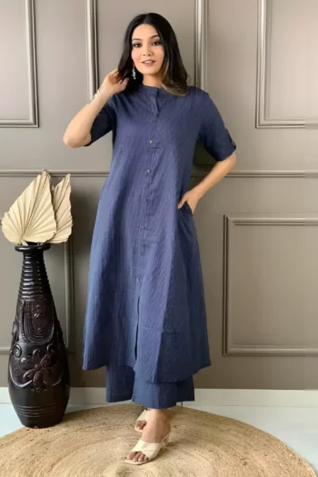 Elegant A-Line Kurta Palazzo Set – Cotton Rayon Ethnic Wear