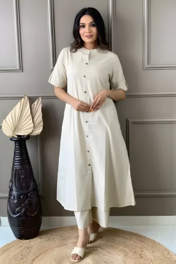 Elegant A-Line Kurta Palazzo Set – Cotton Rayon Ethnic Wear