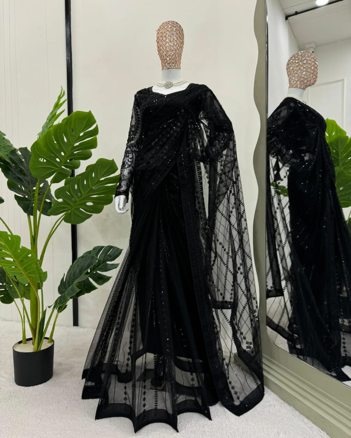 Soft Net Designer Saree with Thread and Sequin Work – Party Wear