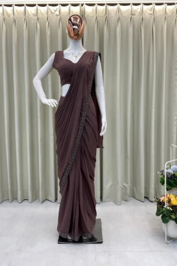 Starshine Sequin Georgette Saree with Embroidered Koti & Blouse