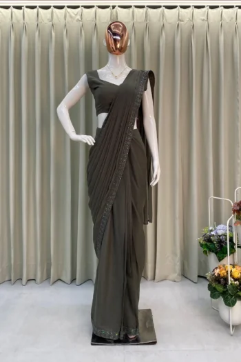 Starshine Sequin Georgette Saree with Embroidered Koti & Blouse