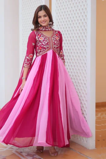 Designer Faux Georgette Party Wear Anarkali Gown