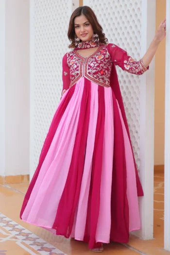 Designer Faux Georgette Party Wear Anarkali Gown