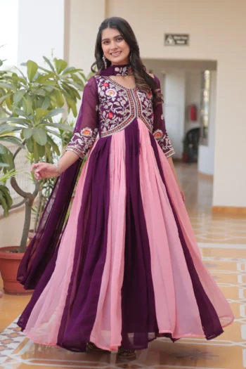 Designer Faux Georgette Party Wear Anarkali Gown
