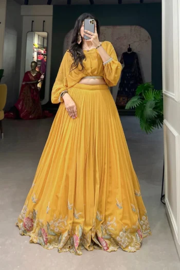 Party Special Georgette Co-Ord Set with Lehenga and Top