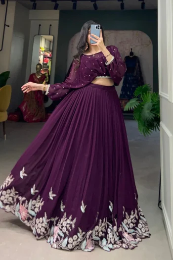 Party Special Georgette Co-Ord Set with Lehenga and Top