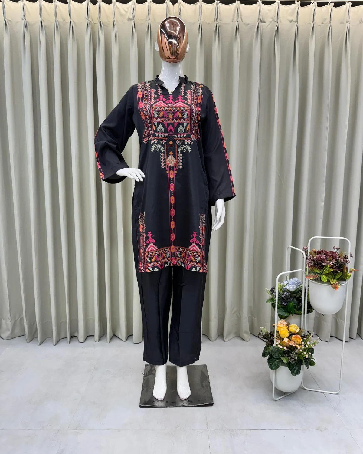 Summer Breeze Creap Silk Printed Work Co-ord Set