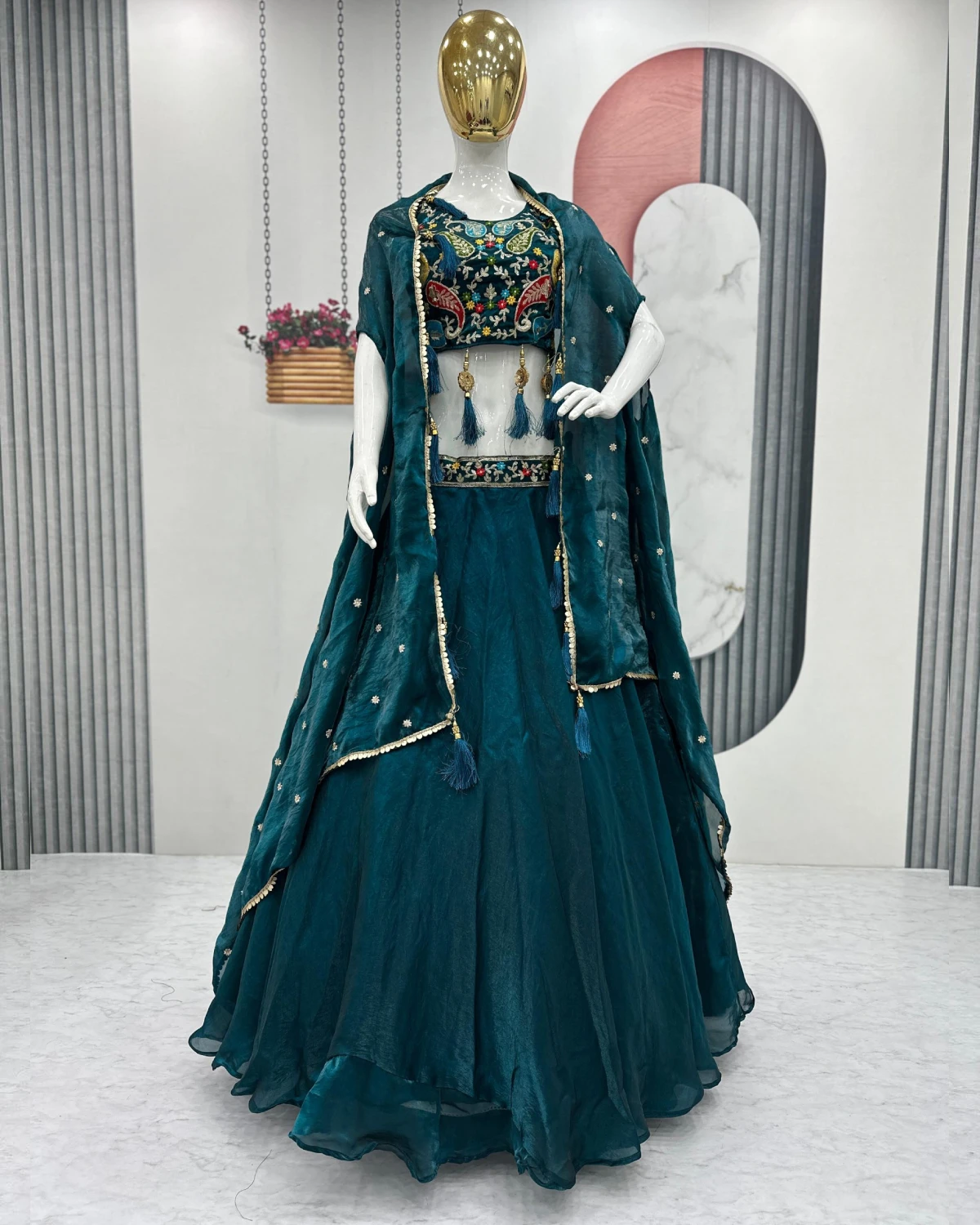 Designer Fendy Lehenga Choli Set with Shrug Dupatta