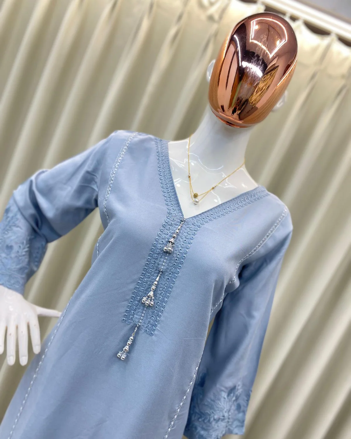 Trendy Reyon Co-ord Set with Embroidery and Latkan Work