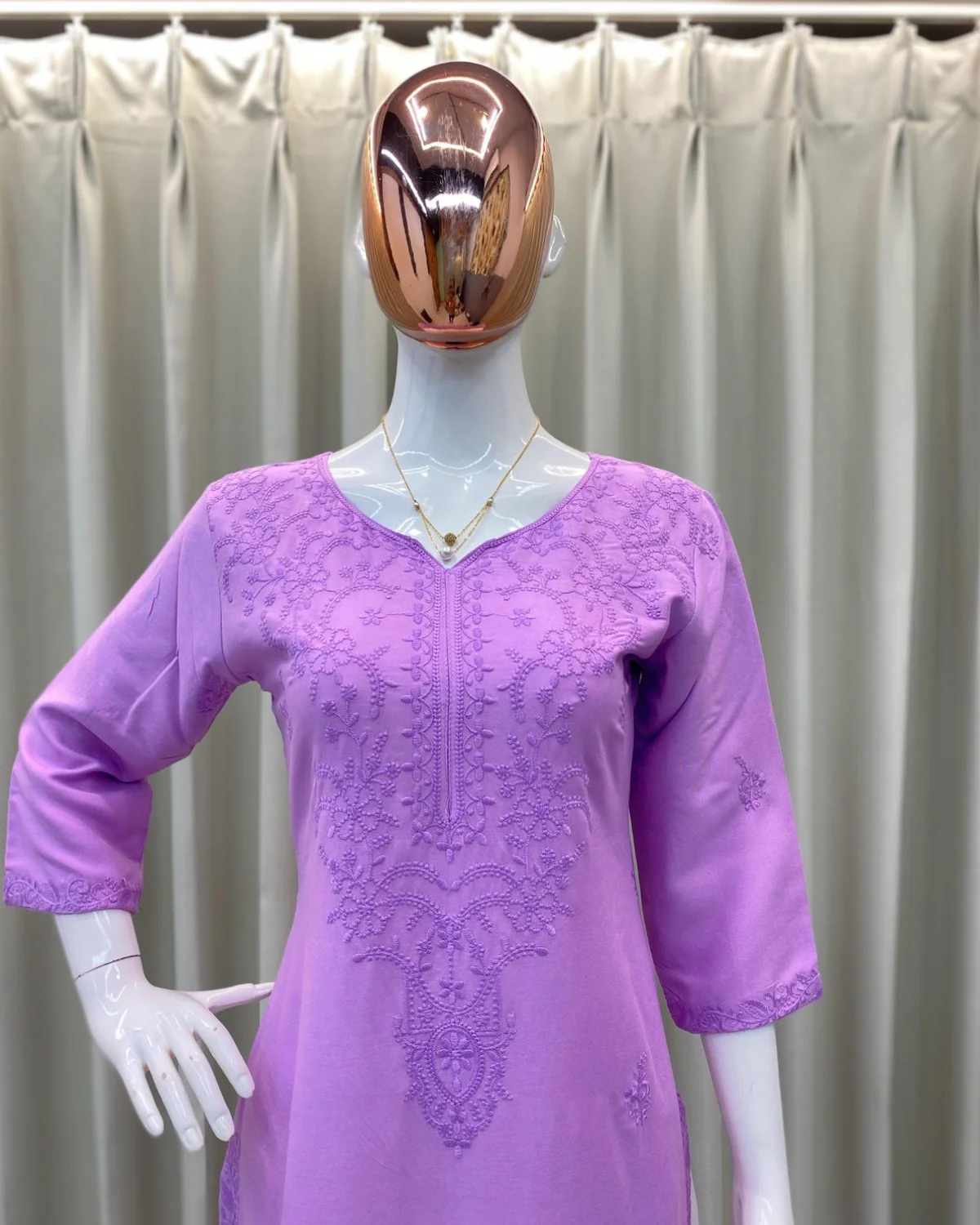 Premium Chikankari Embroidery Rayon Plazzo Suit Set