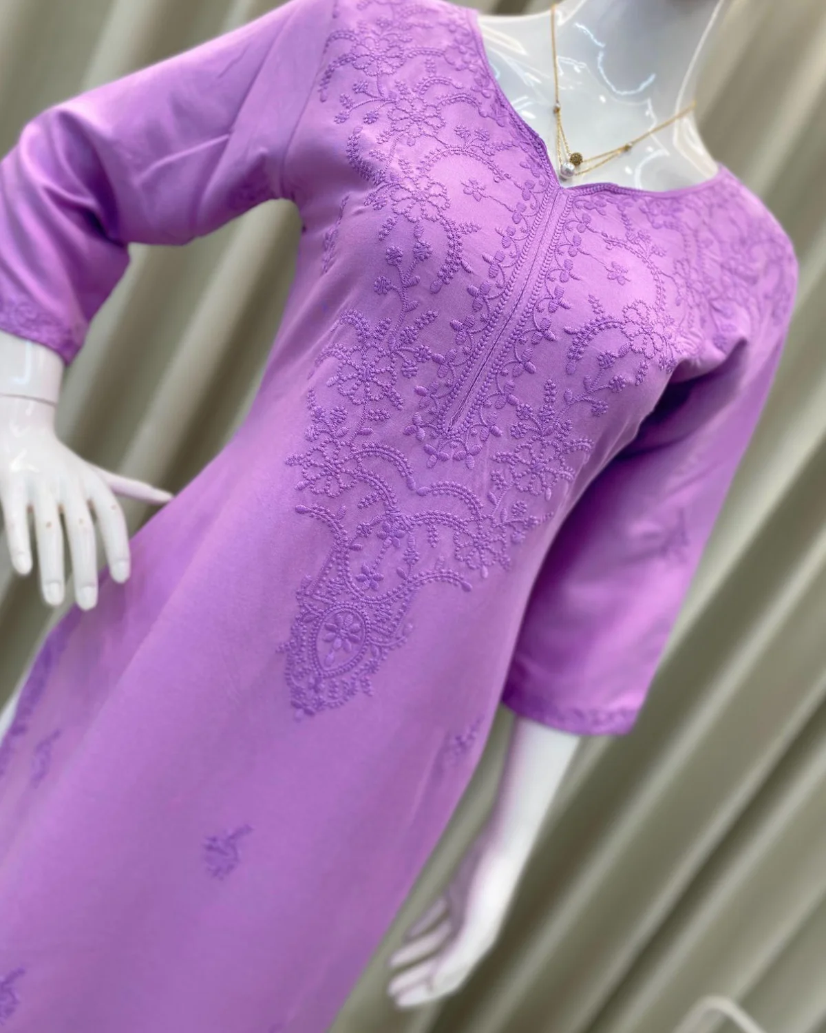 Premium Chikankari Embroidery Rayon Plazzo Suit Set