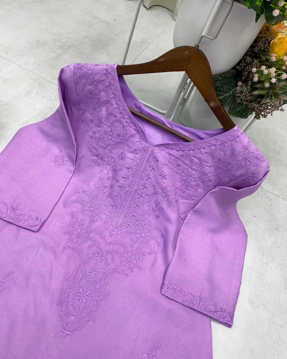 Premium Chikankari Embroidery Rayon Plazzo Suit Set