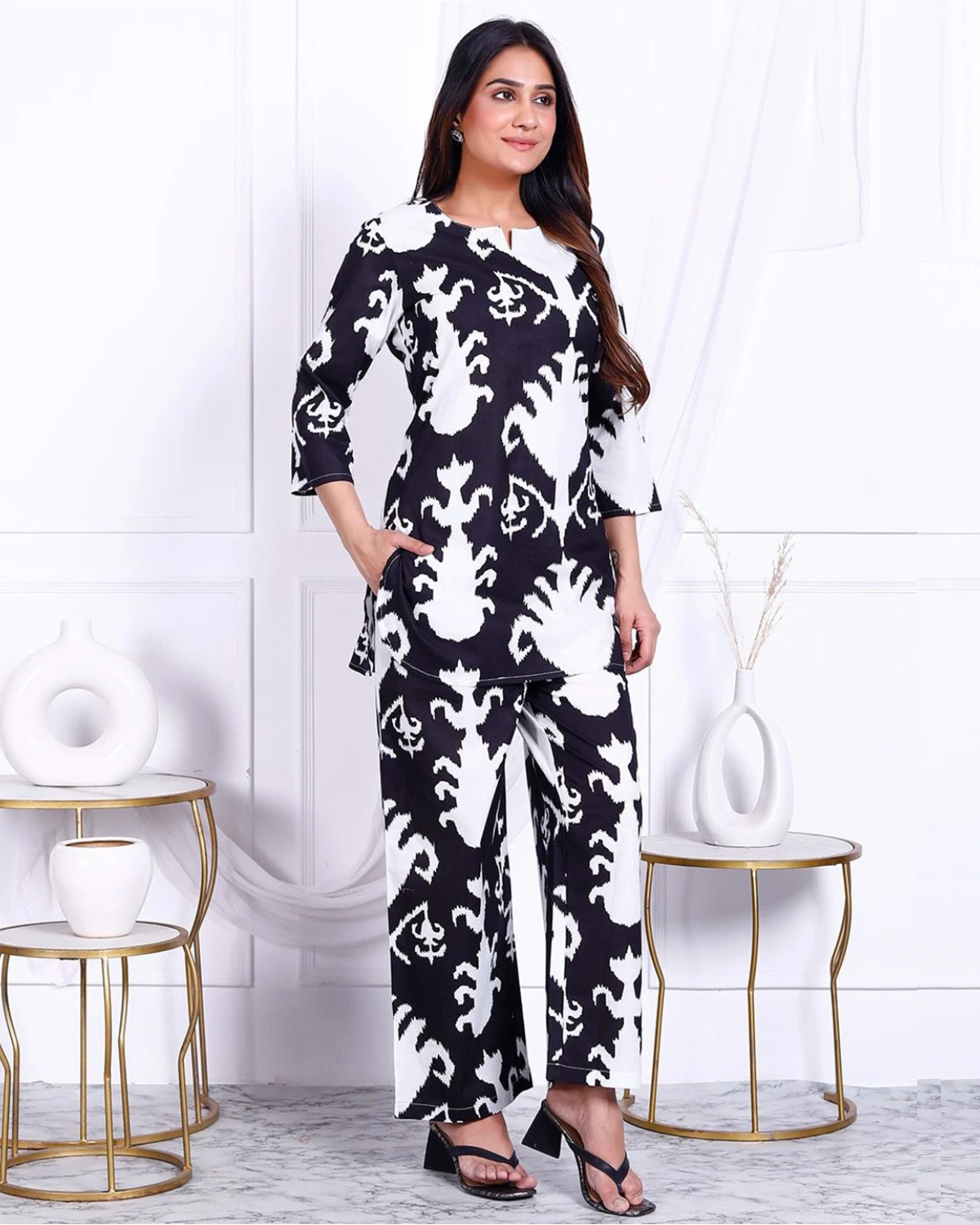 Trendy Designer Co-ords Set in Heavy Cotton with Digital Print