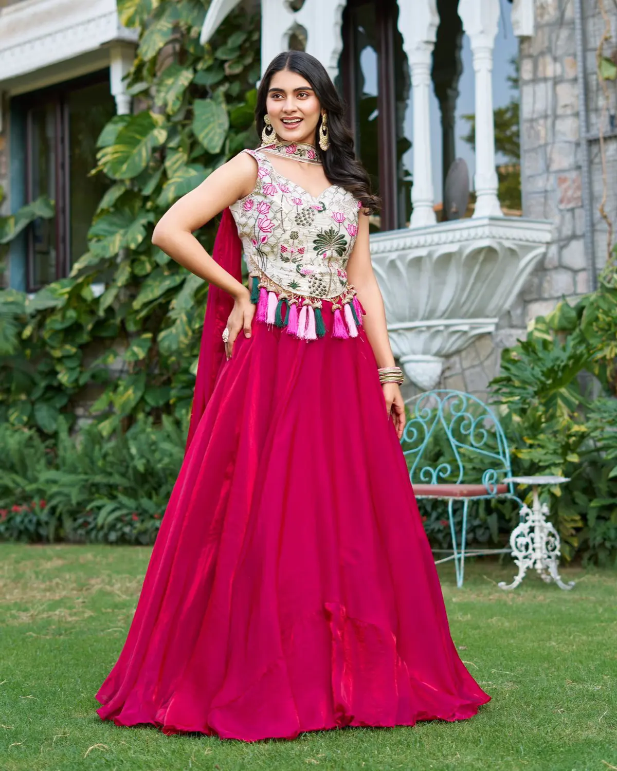 Festive Lehenga Choli Set with Pure Tissue and Fendy Silk