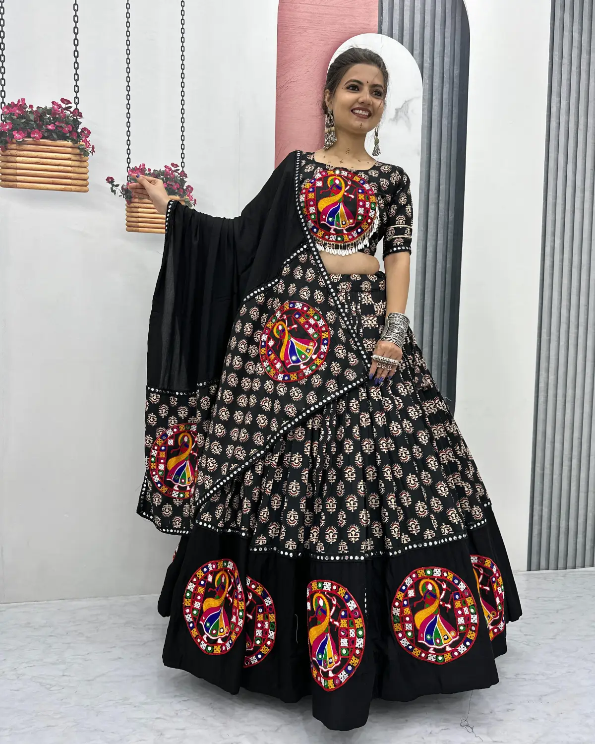Elegant Pure Cotton Lehenga Choli Set with Gamathi Work