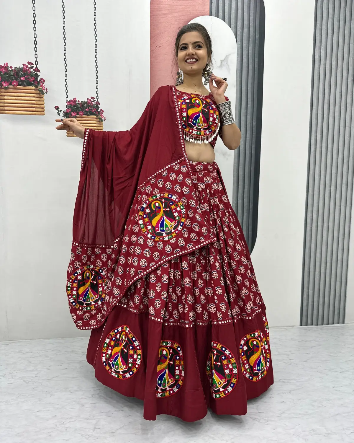 Elegant Pure Cotton Lehenga Choli Set with Gamathi Work