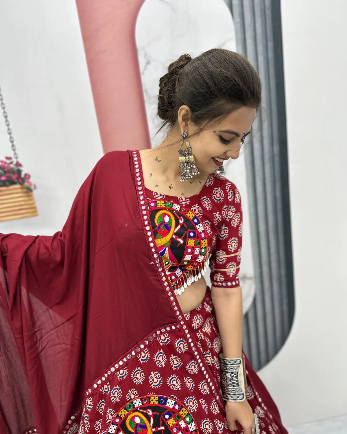 Elegant Pure Cotton Lehenga Choli Set with Gamathi Work