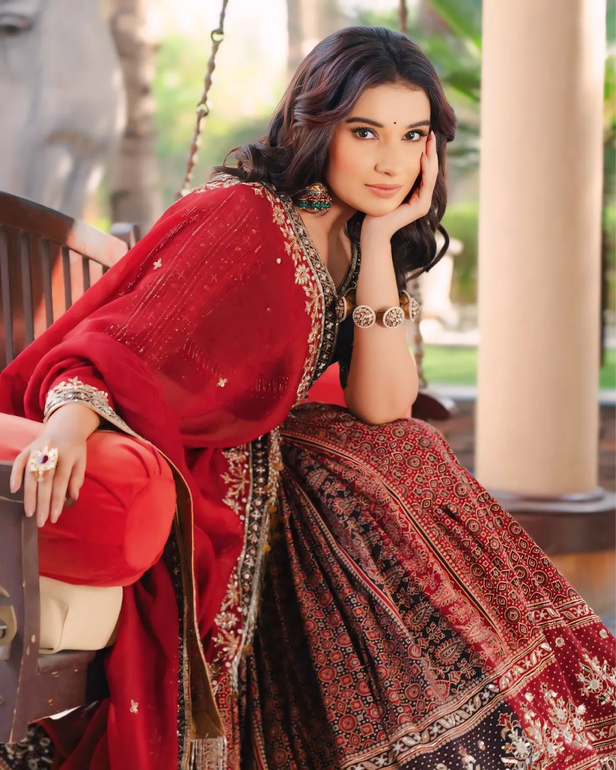 Vintage Vibe Muslin Cotton Lehenga with Mirror Detailing