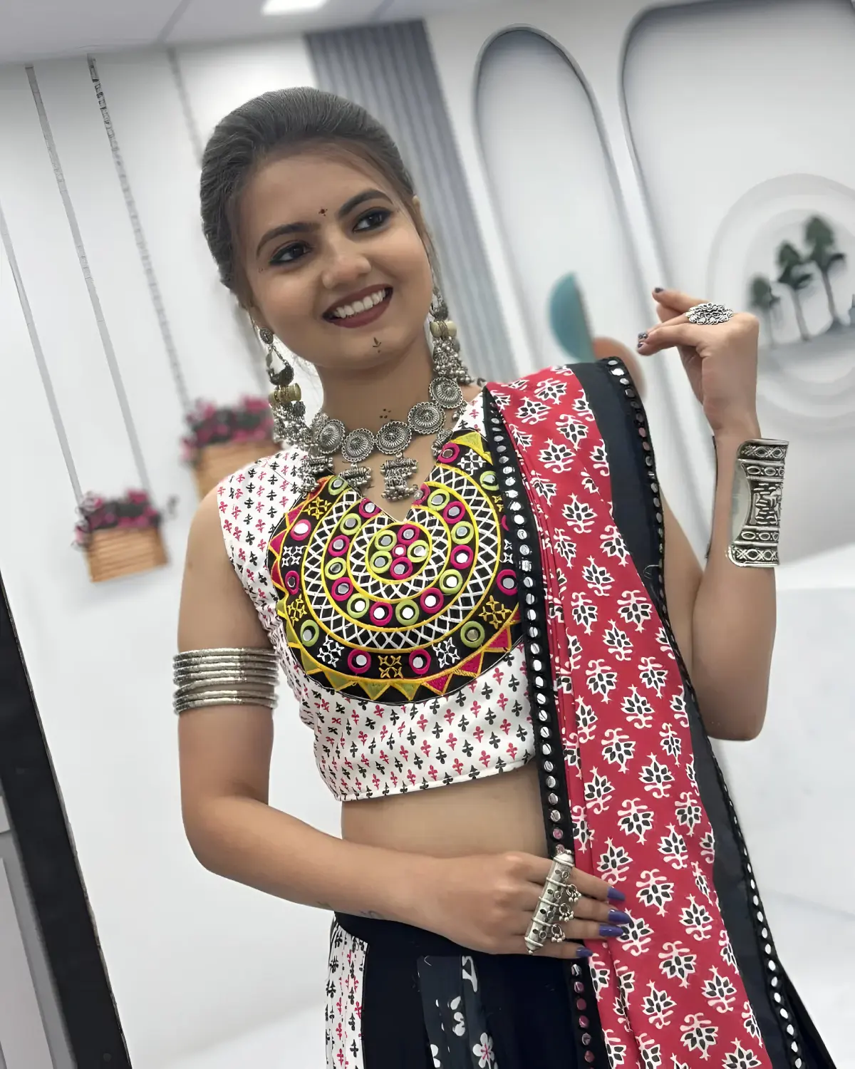 Festive Multicolor Cotton Lehenga Choli with Dupatta