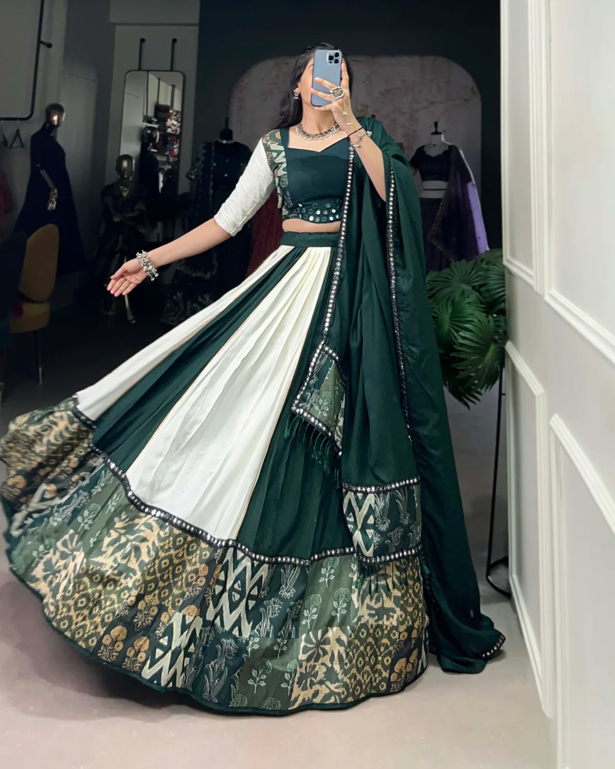 Dance Through Garba Nights in Stunning Blue with Lehenga
