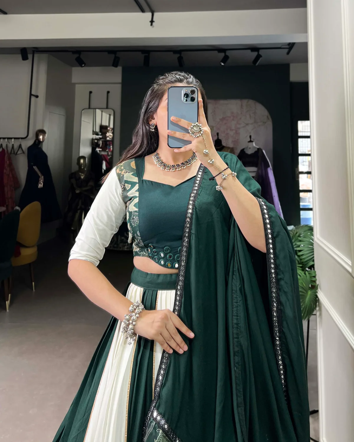Dance Through Garba Nights in Stunning Blue with Lehenga