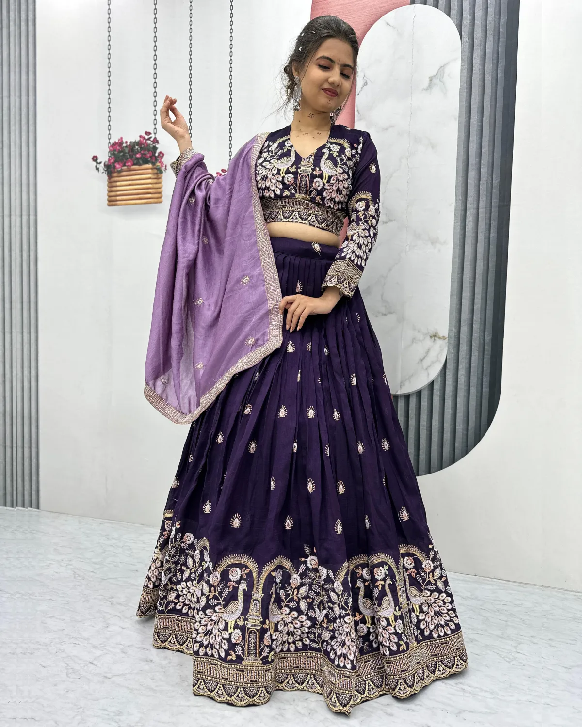 Festival Premium Vichitra Silk Lehenga Choli with Sequin Work