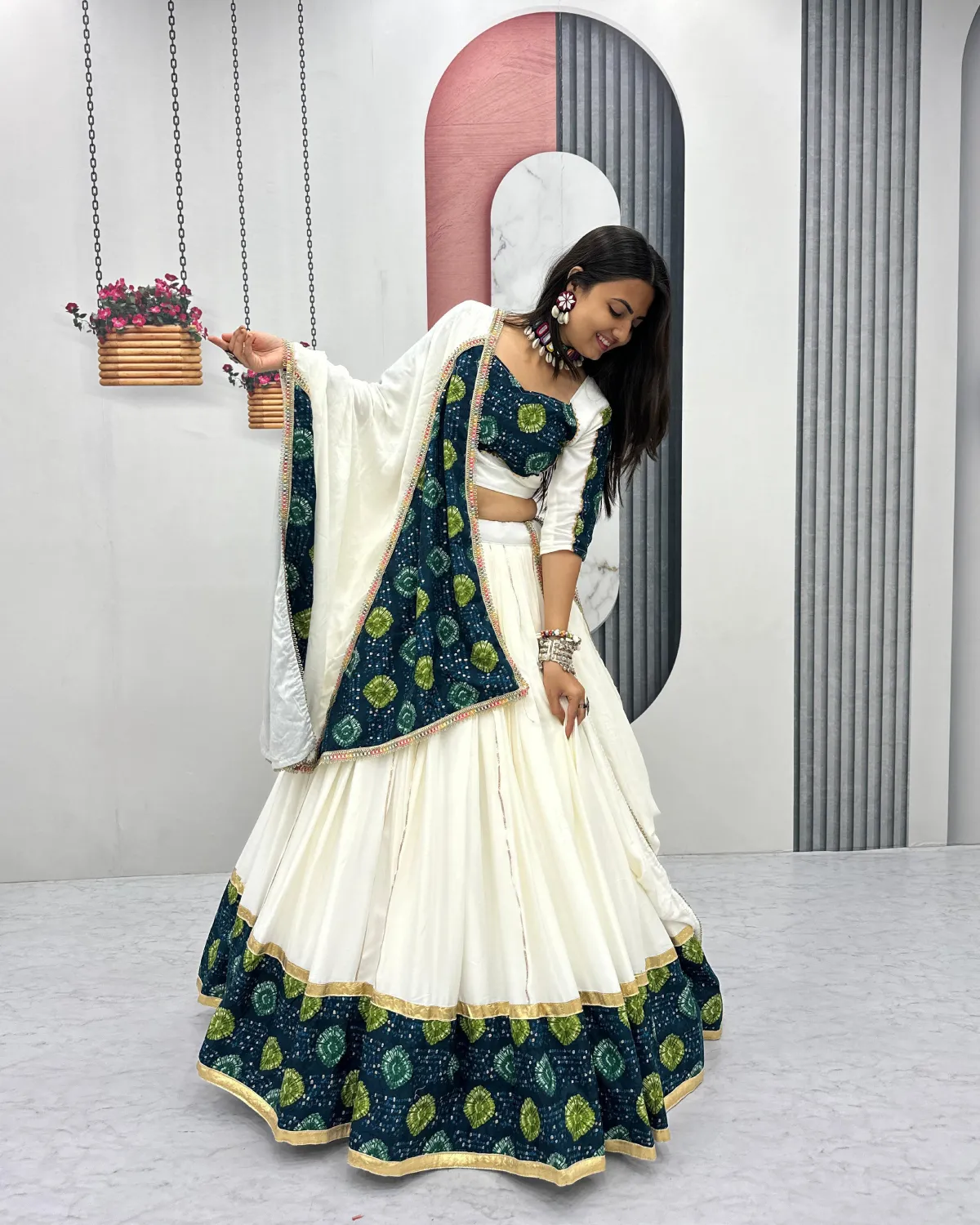 Gujarati Glamour Premium Cotton Lehenga Choli with Zari Work