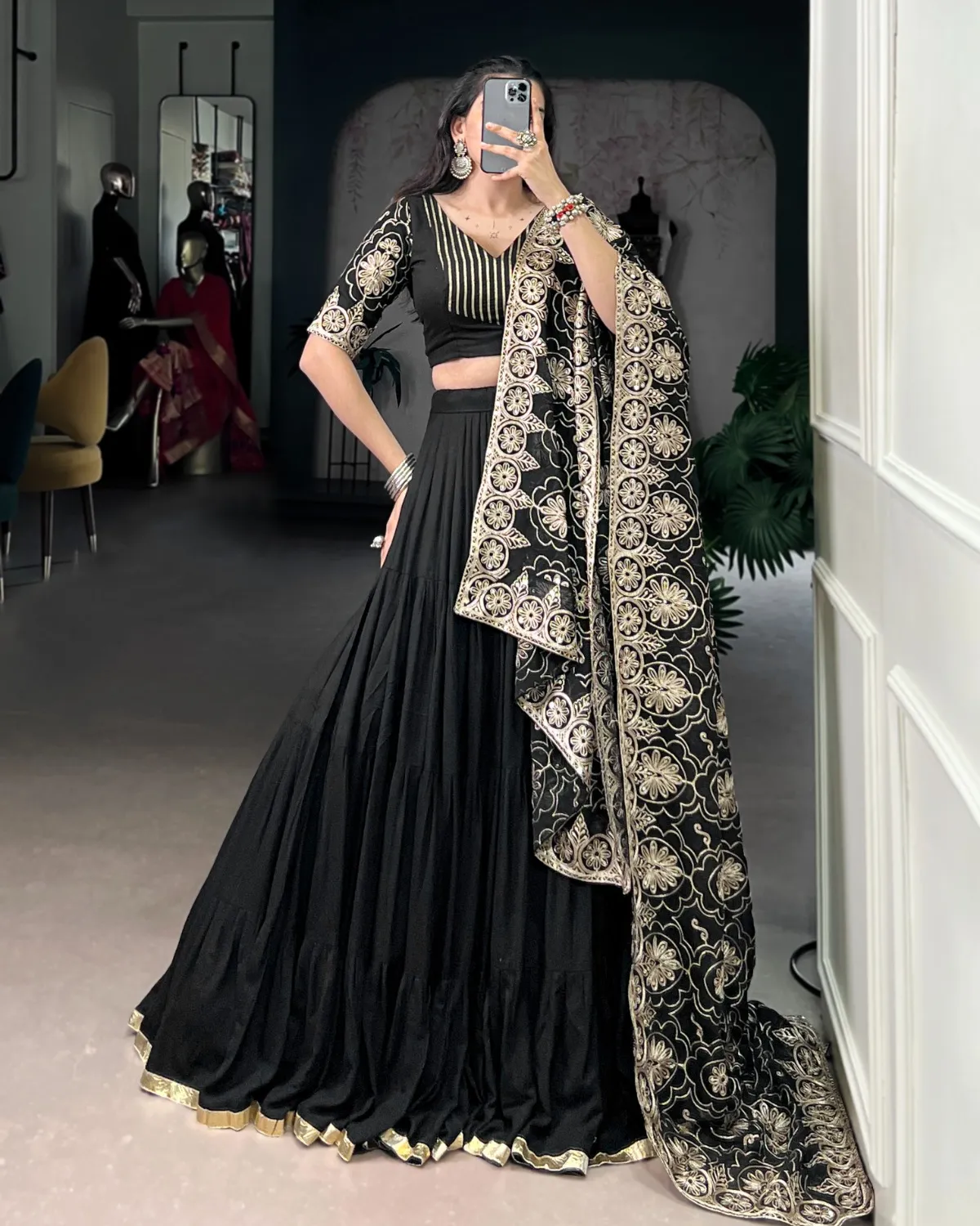 Elegant Black Lehenga Choli for Festive & Wedding Wear