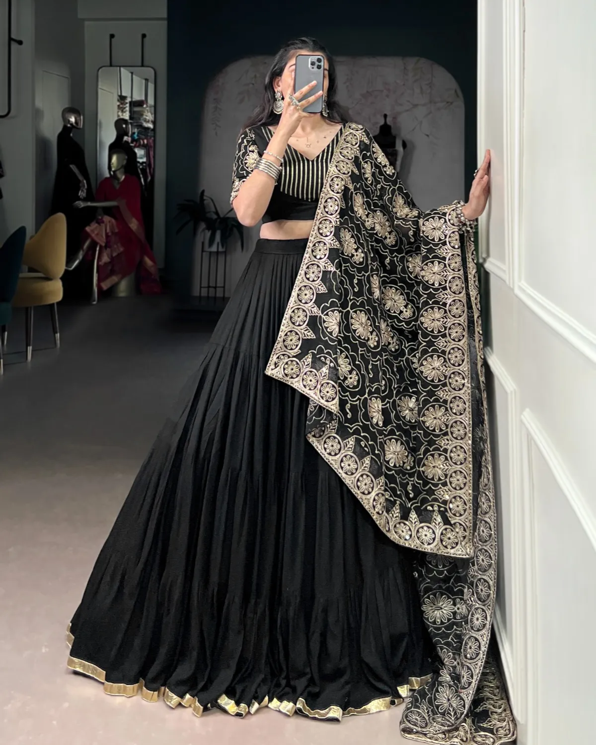 Elegant Black Lehenga Choli for Festive & Wedding Wear