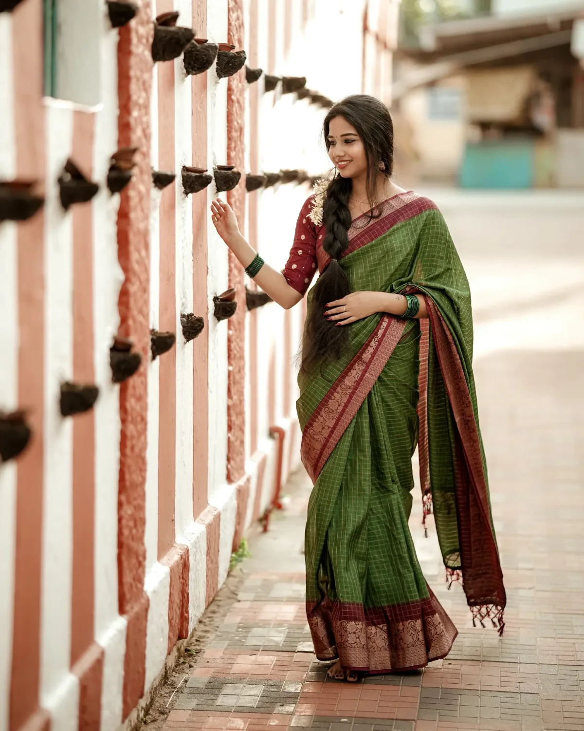 Eternal Elegance Dola Silk Saree with Kanjivaram Zari Border