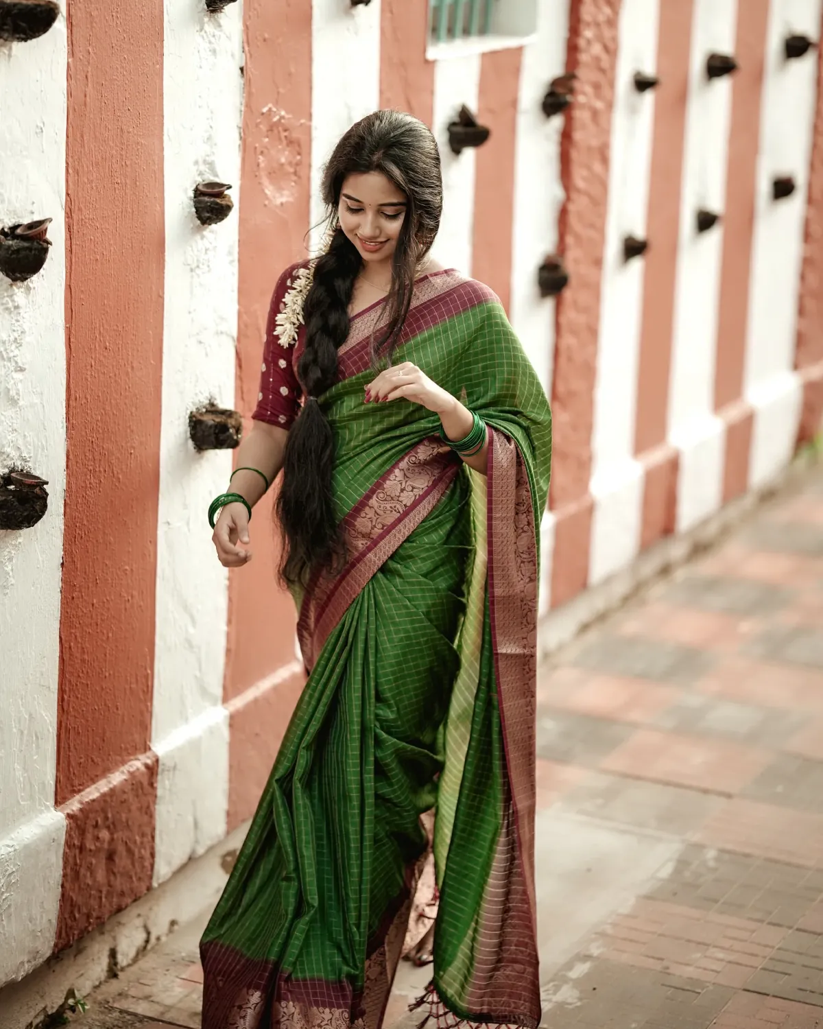 Eternal Elegance Dola Silk Saree with Kanjivaram Zari Border
