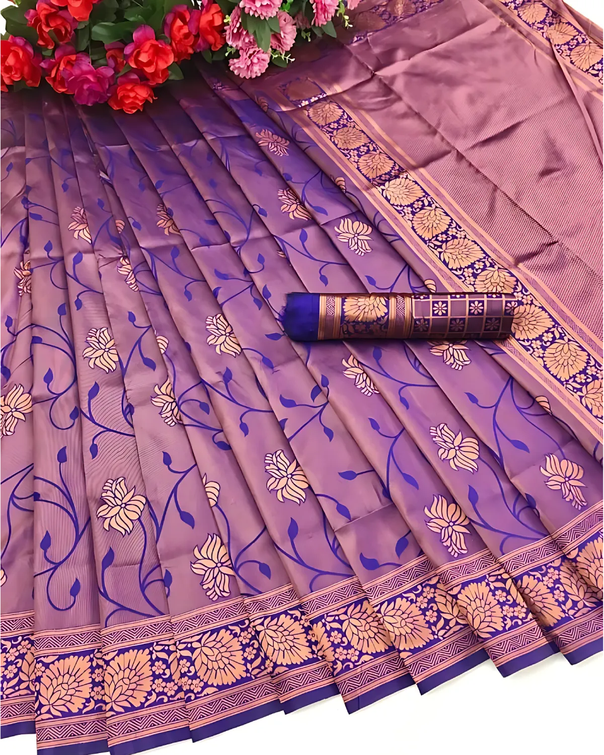 Wedding Charm Organic Banarasi Silk Saree with Grand Pallu